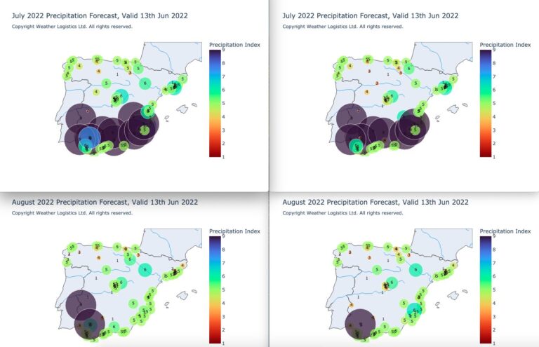 Spain change in daily precipitation extremes